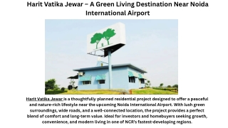 Harit Vatika Jewar – A Green Living Destination Near Noida International Airport