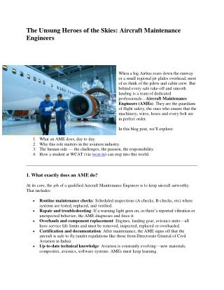 The Unsung Heroes of the Skies