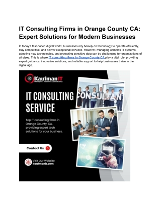 IT Consulting Firms in Orange County CA