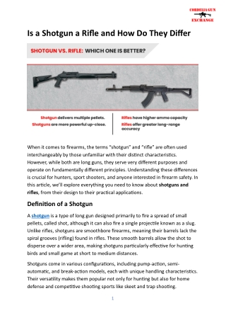 Is a Shotgun a Rifle and How Do They Differ