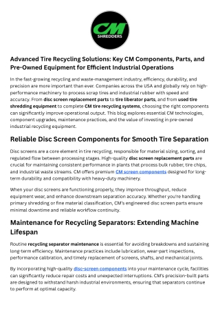 CM screen components
