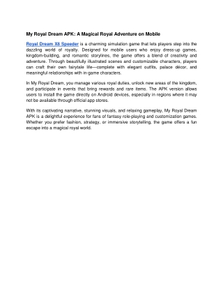 Royal Dream X8 Speeder