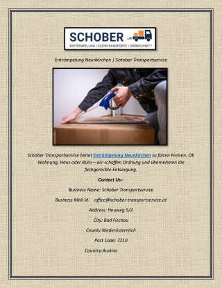 Entrümpelung Neunkirchen  Schober Transportservice