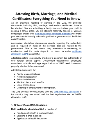 Attesting Birth, Marriage, and Medical Certificates: Everything You Need to Know