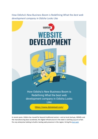 How Odisha’s New Business Boom is Redefining What the best web development compa