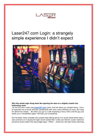 Laser 247 Official Login Link | Easy Access & Updated Portal