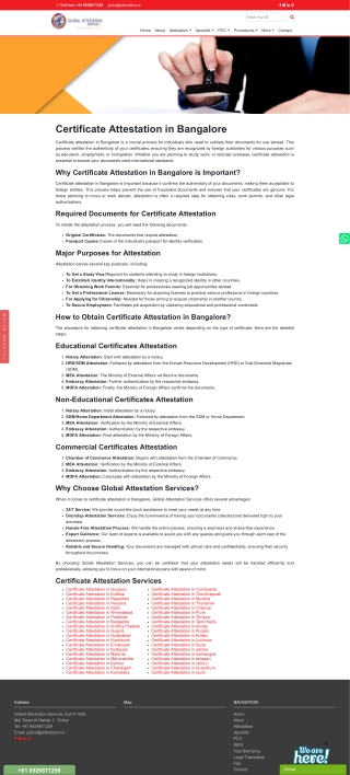 Certificate Attestation in Bangalore
