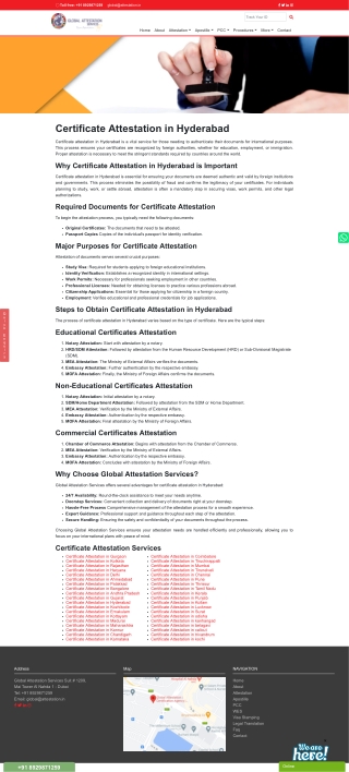 Certificate Attestation in Hyderabad