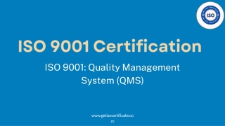 ISO 9001 Quality Management Certification