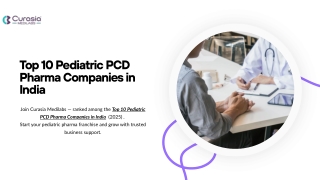 Top 10 Pediatric PCD Pharma Companies in India