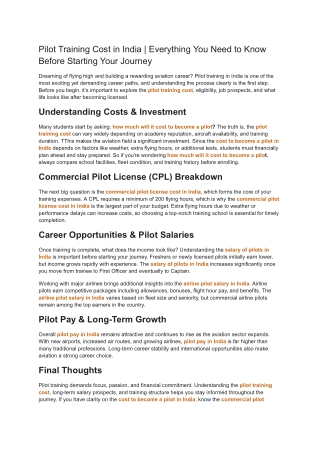 Pilot Training Cost in India _ Everything You Need to Know Before Starting Your Journey