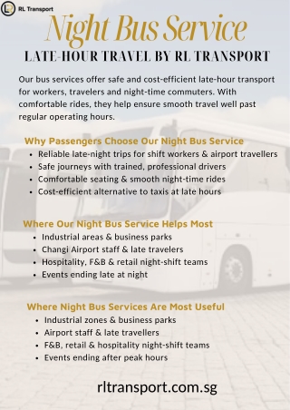 Night Bus Service – Late-Hour Travel in Singapore