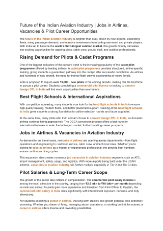 Future of the Indian Aviation Industry _ Jobs in Airlines, Vacancies & Pilot Career Opportunities