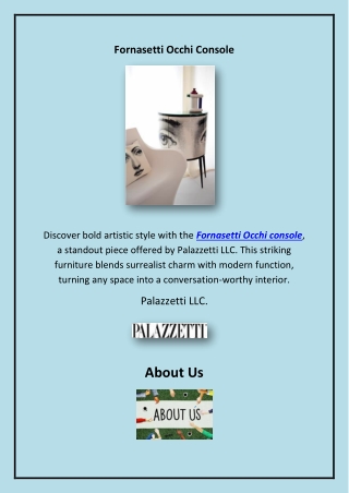 Fornasetti Occhi Console,palazzetti.com