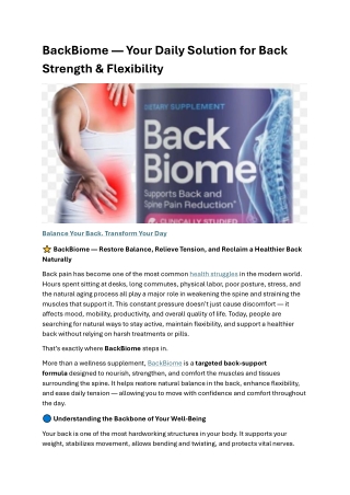 BackBiome — Your Daily Solution for Back Strength & Flexibility