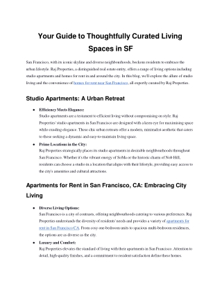 Your Guide to Thoughtfully Curated Living Spaces in SF