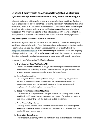 Enhance Security with an Advanced Integrated Verification System