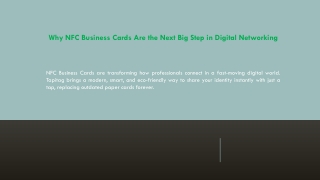 Why NFC Business Cards Are the Next Big Step in Digital Networking