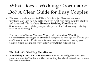 From Planning to the Aisle: A Wedding Coordinator’s Full Duties Explained