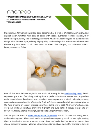 Classic & Modern Stud Earrings for Women in Trendy Styles