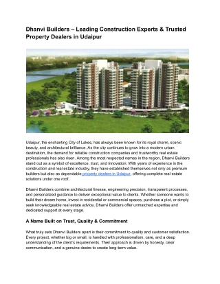 Property dealers in Udaipur