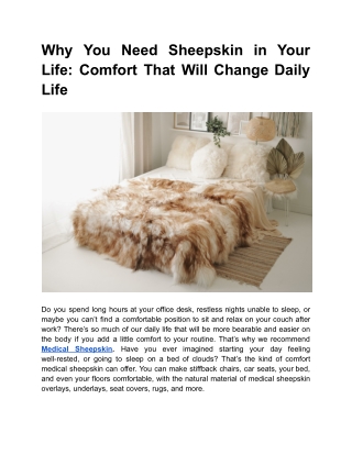 Why You Need Sheepskin in Your Life_ Comfort That Will Change Daily Life