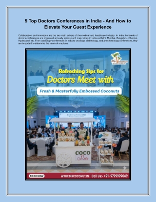 5 Top Doctors Conferences in India - And How to Elevate Your Guest Experience