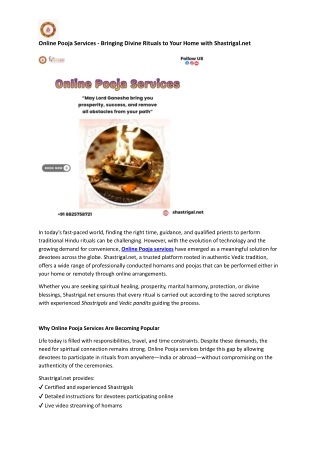 Online Pooja Services