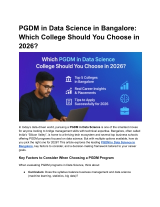 PGDM in Data Science in Bangalore_ Which College Should You Choose in 2026_