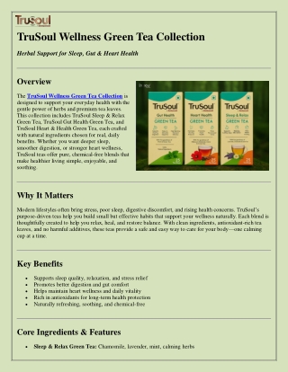 TruSoul Wellness Green Tea Guide – Herbal Support for Better Living