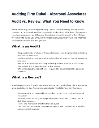 Auditing Company Dubai - Al Zarooni & Associates