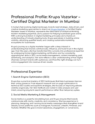 Digital Krupa is a certified digital marketer in Mumbai.