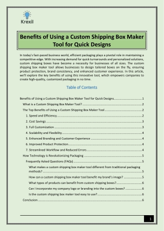 Benefits of Using a Custom Shipping Box Maker Tool