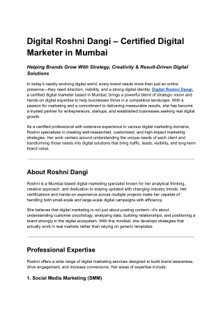 Digital Roshni is Certified Digital Marketer In Mumbai.