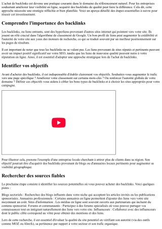 Les étapes clés pour acheter des backlinks avec succès