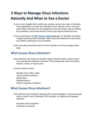 Ent specialist in dubai _ Dr. Muddazir Ibrahim