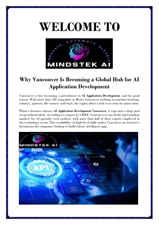 Build Smarter AI Apps with Vancouver’s MindsTek AI