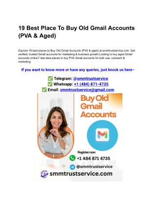 19 Best Place To Buy Old Gmail Accounts (PVA & Aged)