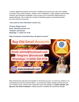 Why Building an Aged Gmail Account Presence Is a Smart Move for Online Business