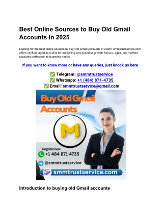 Best Online Sources to Buy Old Gmail Accounts In 2025
