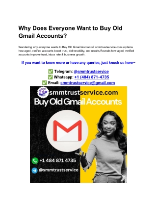 Why Does Everyone Want to Buy Old Gmail Accounts