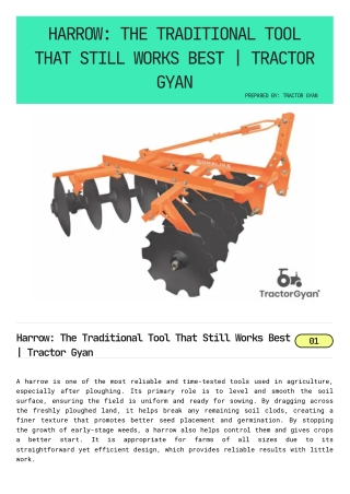 Harrow: The Traditional Tool That Still Works Best | Tractor Gyan