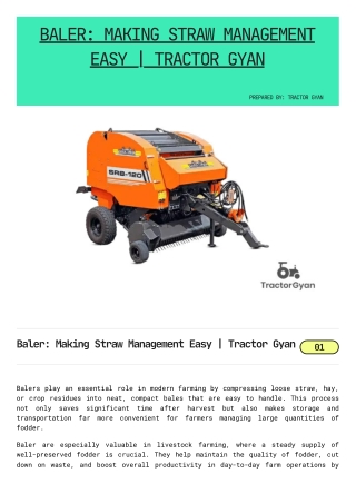 Baler: Making Straw Management Easy | Tractor Gyan