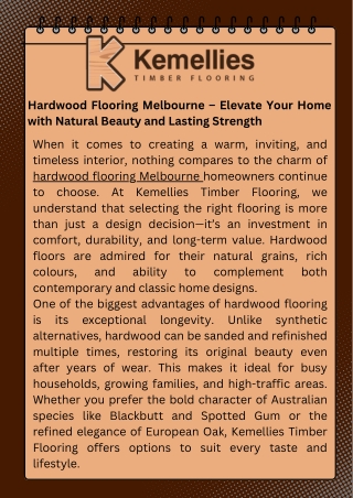 Hardwood Flooring Melbourne – Elevate Your Home with Natural Beauty and Lasting Strength