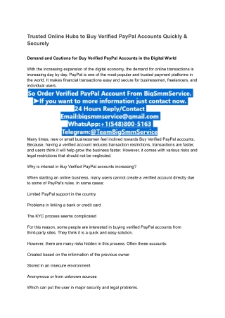 Trusted Online Hubs to Buy Verified PayPal Accounts Quickly & Securely