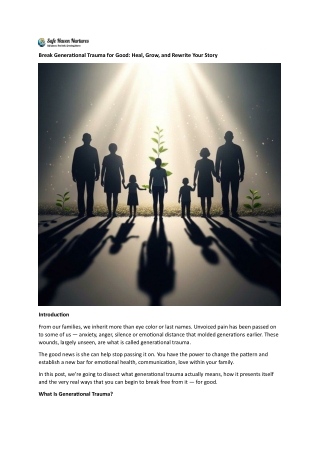 Break Generational Trauma for Good Heal, Grow, and Rewrite Your Story