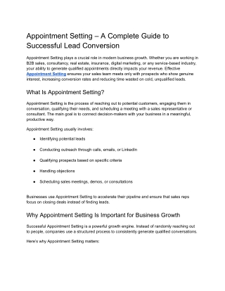 Appointment Setting – A Complete Guide to Successful Lead Conversion