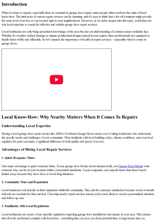 Local Know-How: Why Nearby Matters When It Comes To Repairs