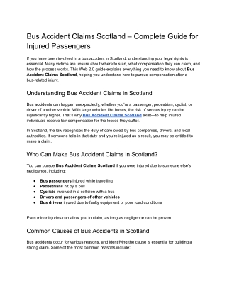 Bus Accident Claims Scotland – Complete Guide for Injured Passengers
