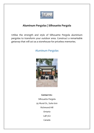 Aluminum Pergolas | Silhouette Pergola